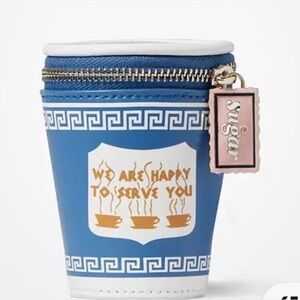Kate spade coffee break 3D coin purse, key fob new with tags